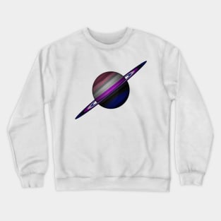 Planet and Rings in Gender Fluid Pride Flag Colors Crewneck Sweatshirt